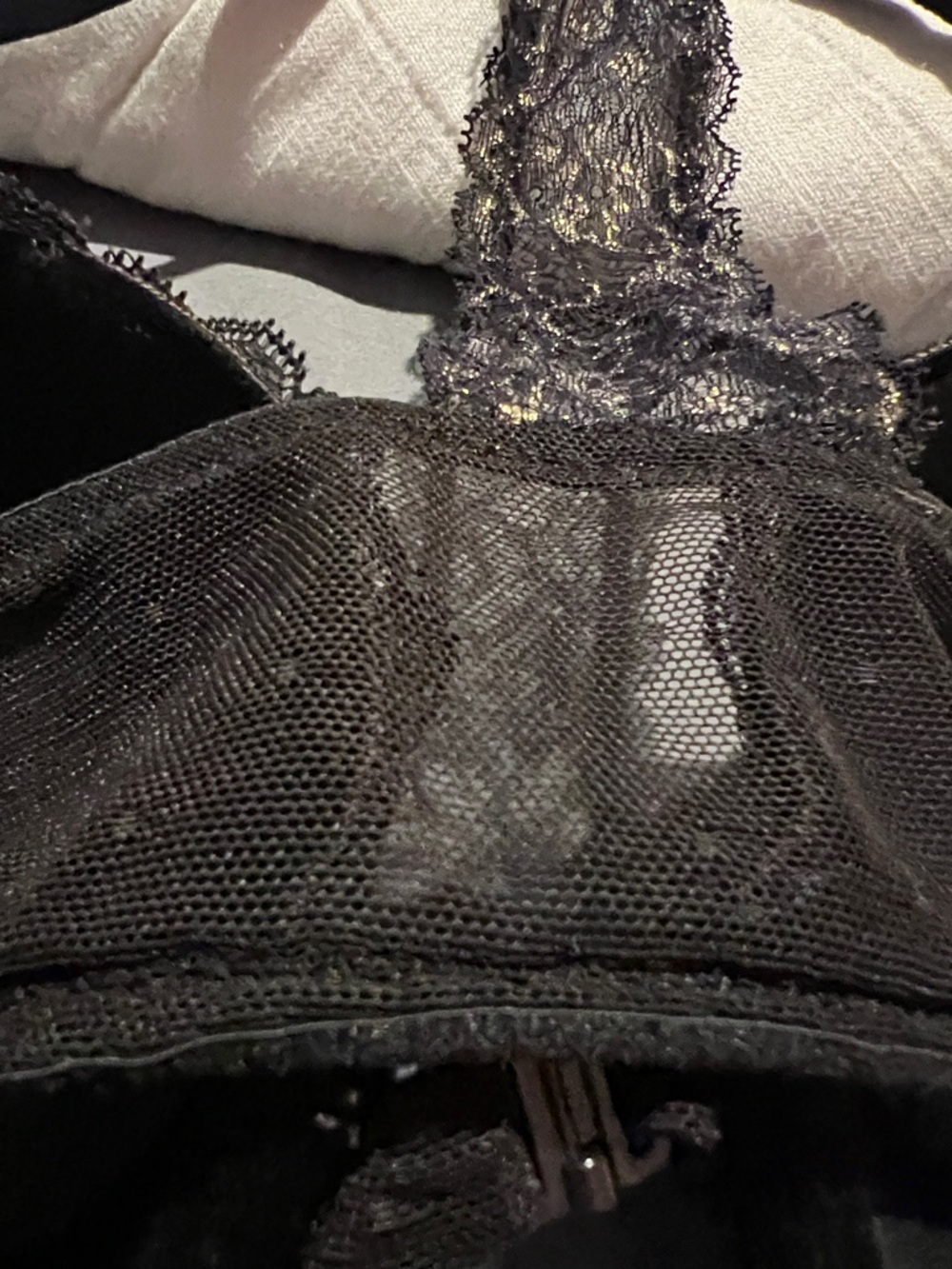 Victoria's Secret Push Up Black Bra with Gold Lace Racerback - Picture 8 of 12